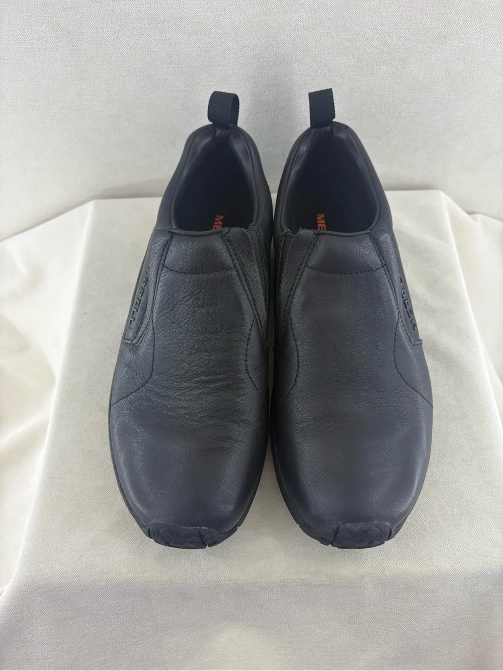 Merrell Jungle moc 2 Men's Black Slip-On Leather Loafers size 8.5W/42 NEW